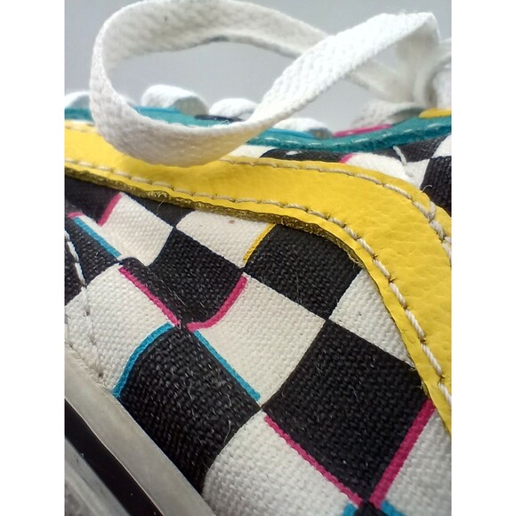 Rare Vans Off The Wall Old Skool Chex Skate Multi-Color Lace Up Shoes M 7, W 8.5 - Picture 10 of 11